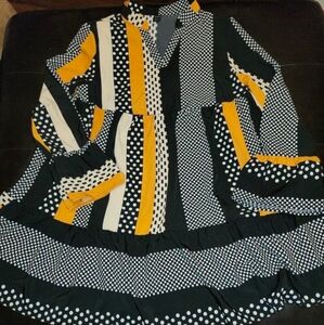 NWOT Womens Sz M Shein Long Sleeved Knee Length Dress w Flounce Sleeves